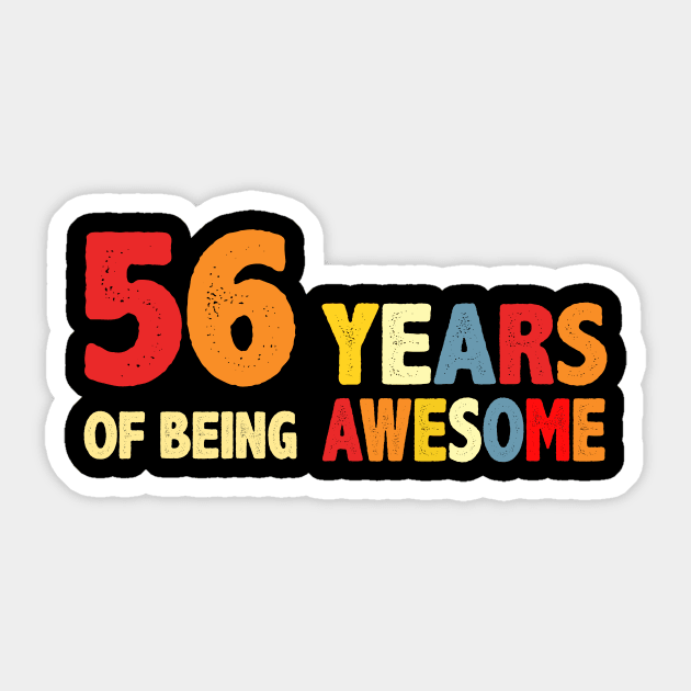 56 Years Of Being Awesome Gifts Sticker by CardRingDesign